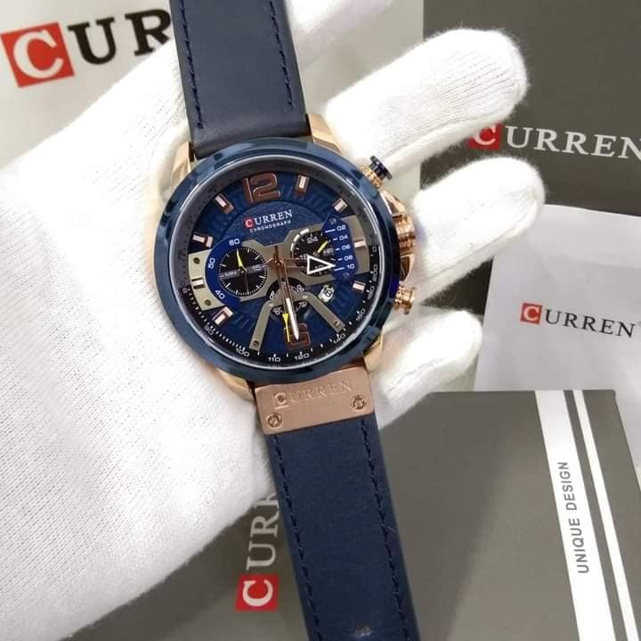 Curren Chronograph Leather Strap Watch