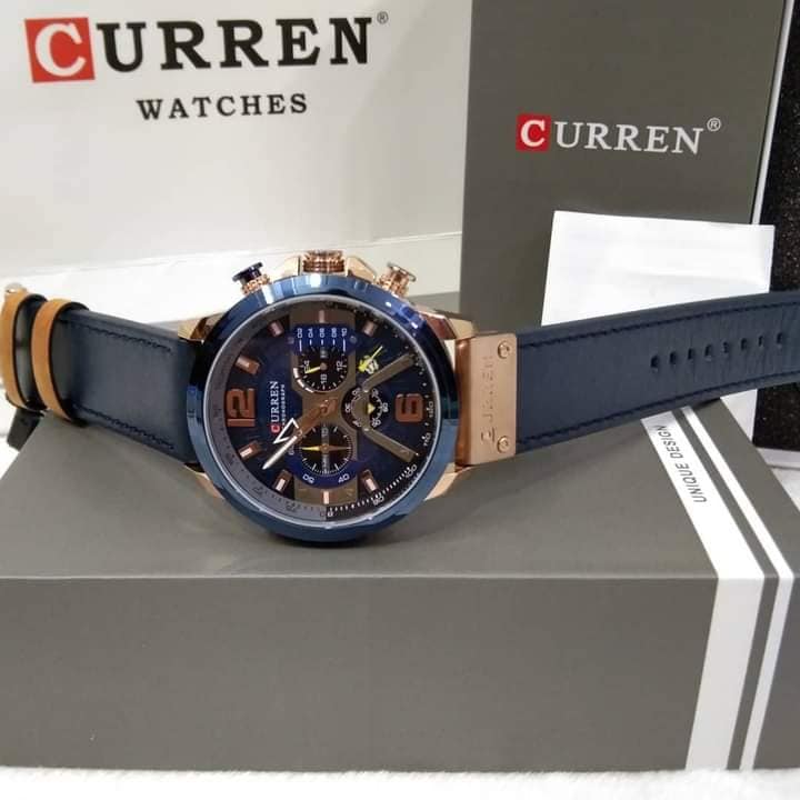 Curren Chronograph Leather Strap Watch