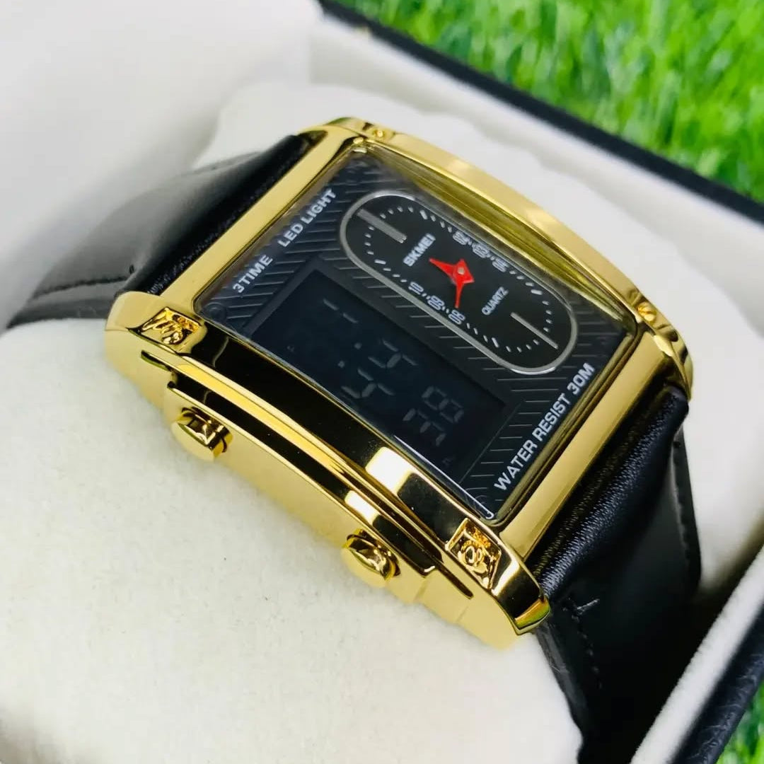 SKMEI 1868 Leather Strap Premium Watch