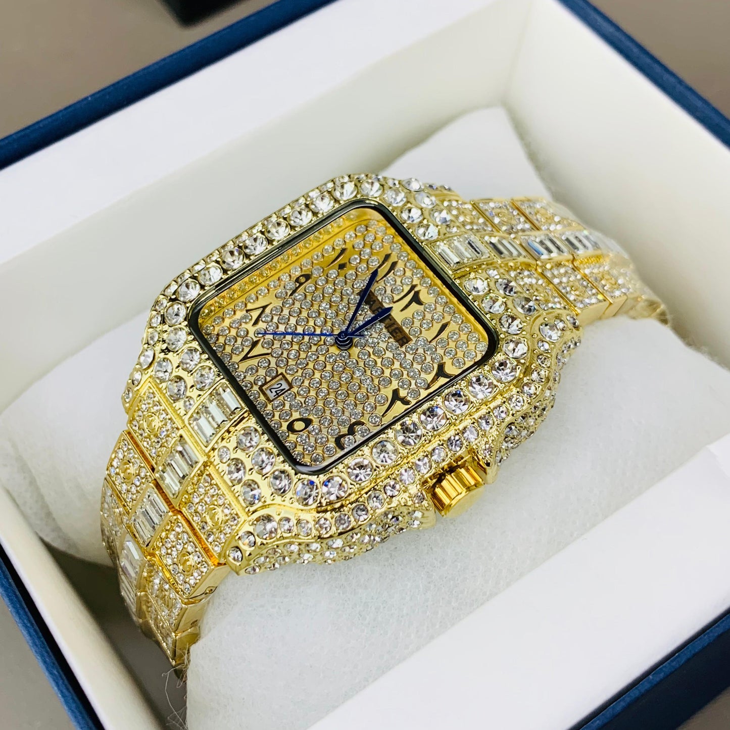 Cartier Full Stone Arabic Dial Watch