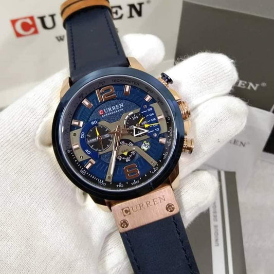 Curren Chronograph Leather Strap Watch