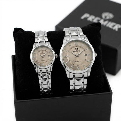 Premier Couple Watch Set Silver Stainless Steel