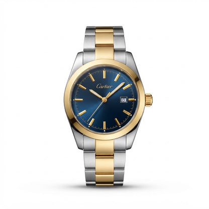 Men's Two-Tone Stainless Steel Watch – Navy Blue Dial