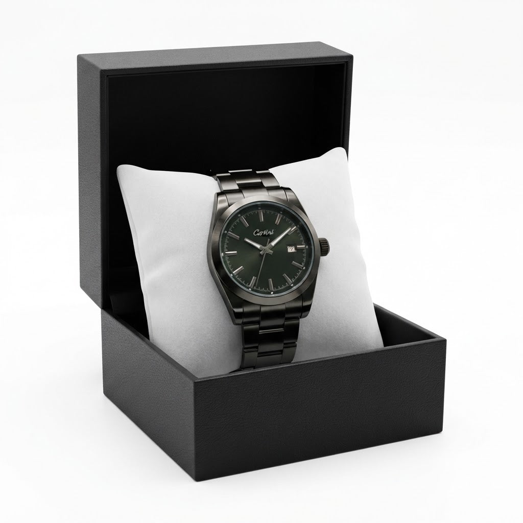 Men's All-Black Stainless Steel Watch