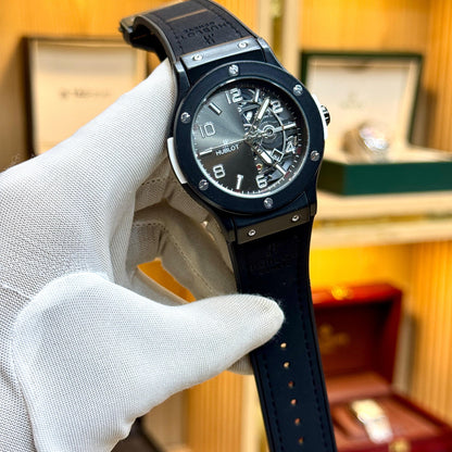 Hubot Men's Half Skeleton Watch