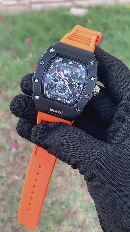 Bariho Men's Watch Orange Straps